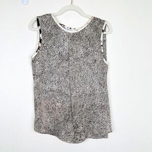 Max Mara Italy Womens 100%‎ Silk Tank Top Blouse Size 10 Abstract Lightweight